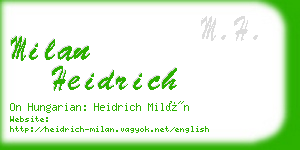 milan heidrich business card